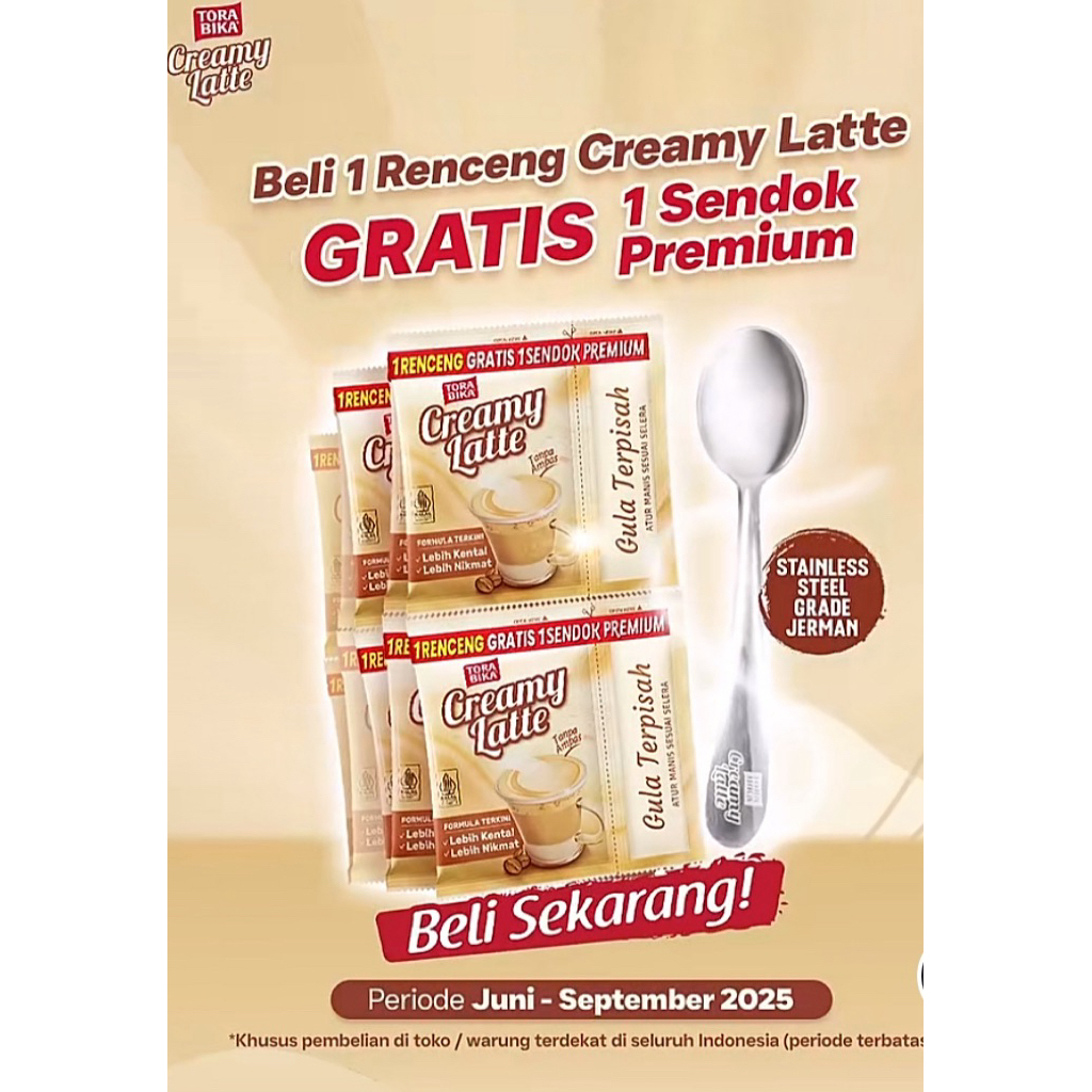 

torabika creamylate free sendok (selama persediaan masih ada)