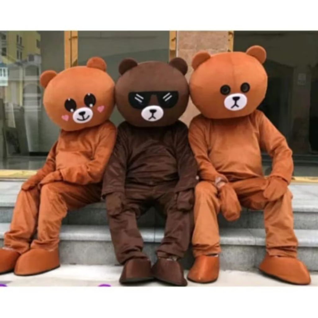 kostum badut beruang line