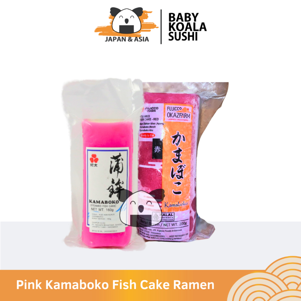 

KAMABOKO PINK Fish Cake 160 g │Tempura Ikan Surimi Import Topping Ramen Seperti Narutomaki