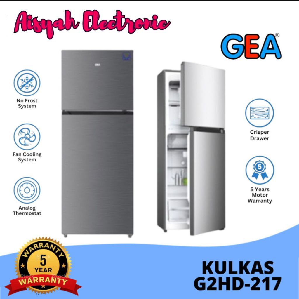KULKAS GEA 2 PINTU G2HD-217 GARANSI RESMI