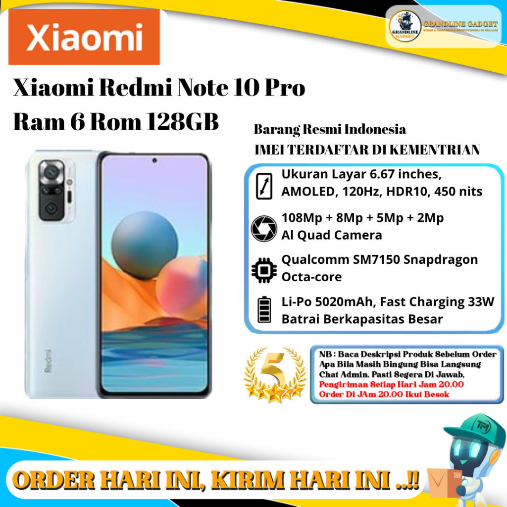 Xiaomi Redmi Note 10 Pro Ram 6 Rom 128GB