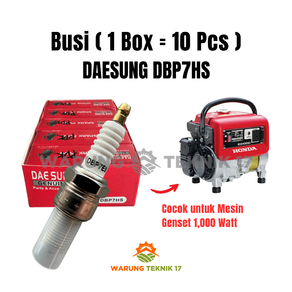 Busi / Spark Plug DAE SUNG DBP7HS Box DAESUNG Mesin Motor Genset Bensin Power Generator 1000 Watt