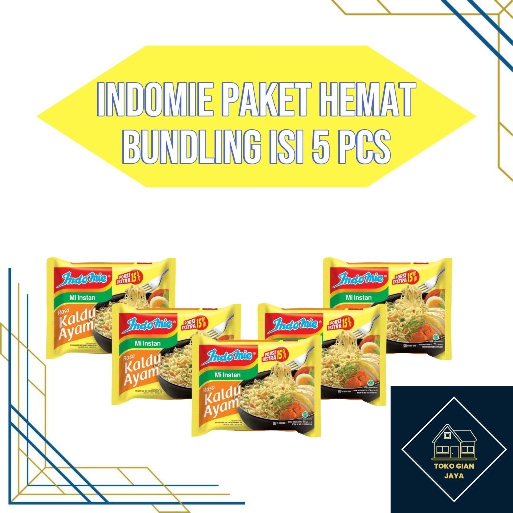 

(Paket hemat isi 5 pcs) indomie kaldu ayam kuah bundling promo surabaya