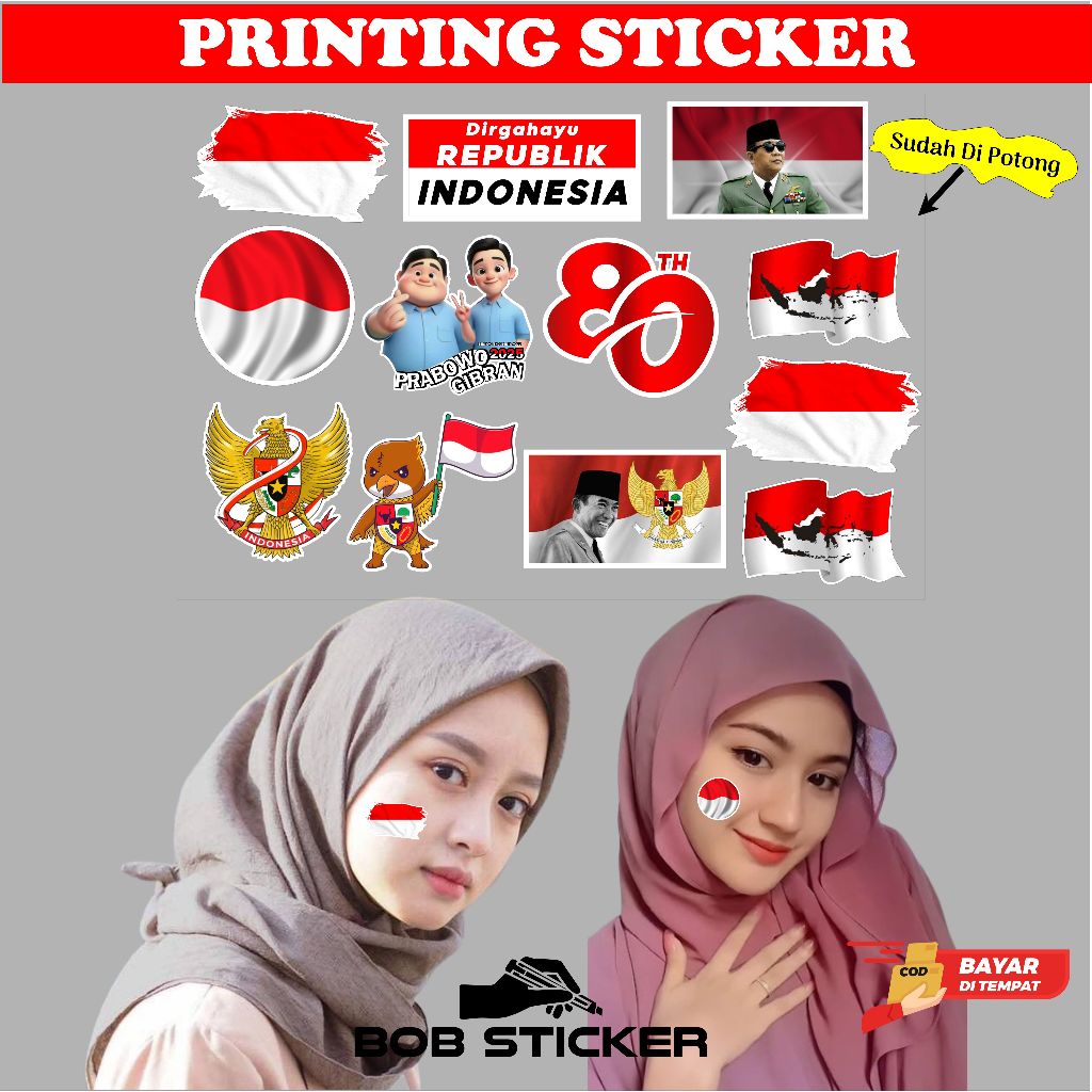 

Terbaru paket stiker tempel di pipi HUT RI ke 80 kumplit
