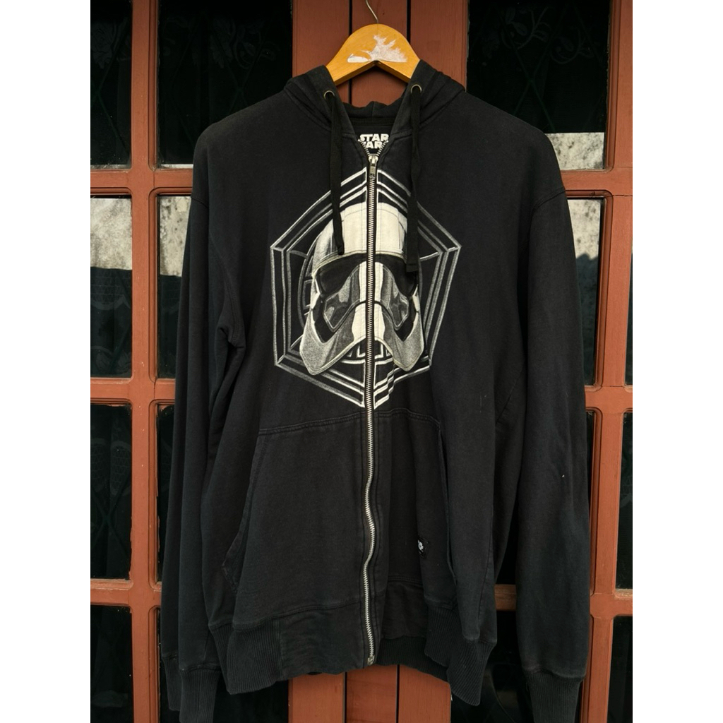 zip hoodie pria star wars X evil hitam UK L