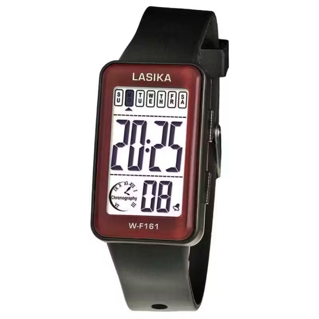 Jam Tangan Unisex Led Lasika 8161 Sergi Panjang Original Anti Air Strap Rubber/Karet