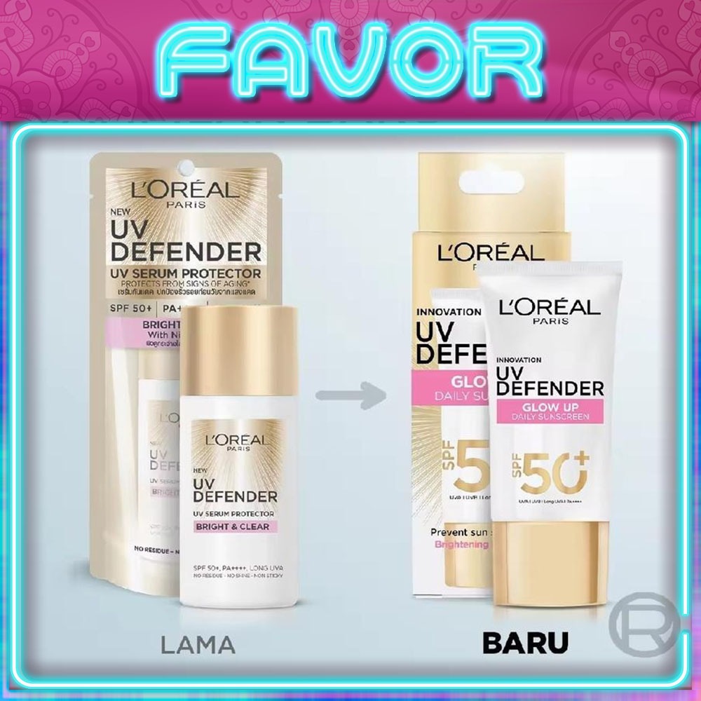 L'OREAL UV Defender Glow Up SPF 50+ 50ml | UV Serum Protector | Bright & Clear | LOREAL