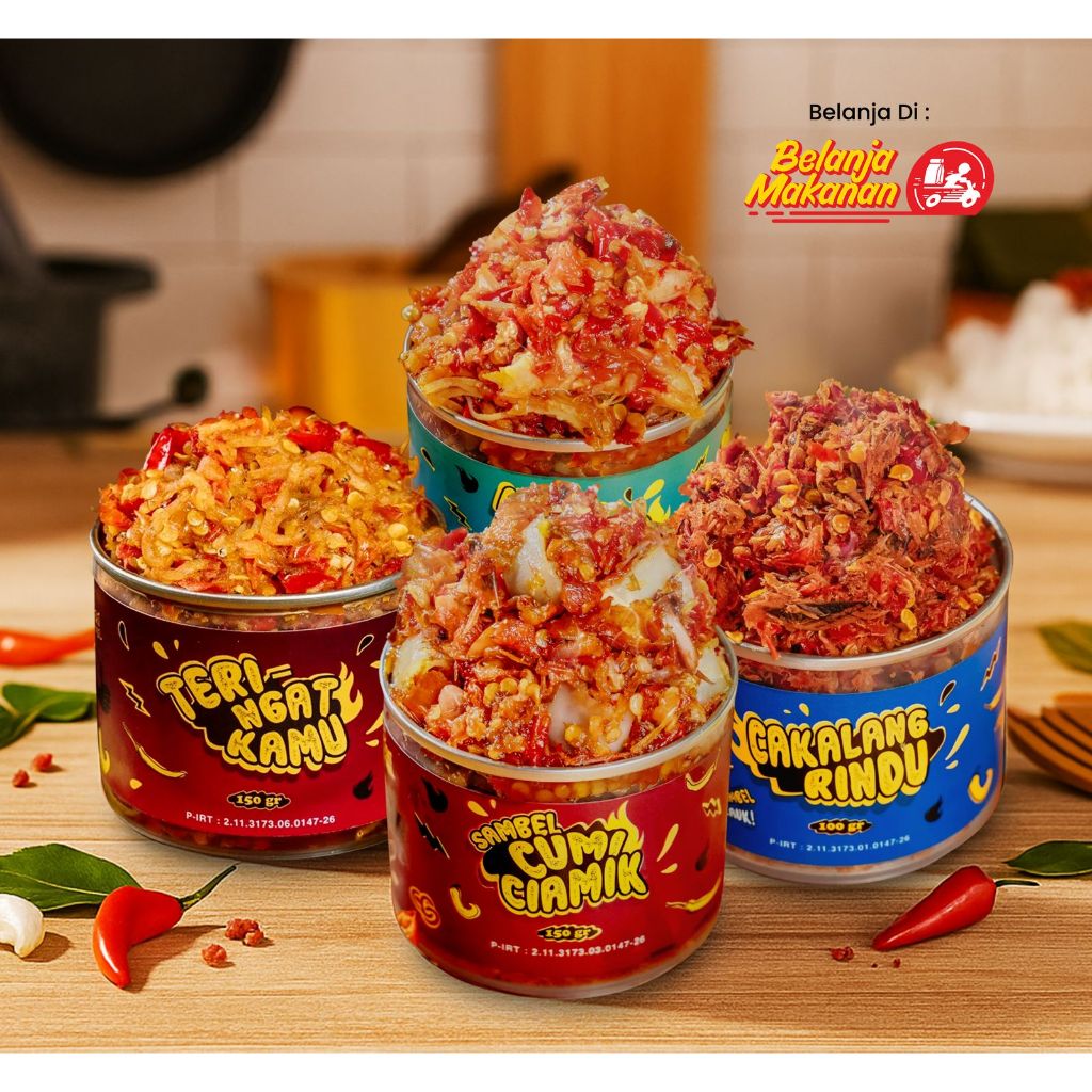 

EAT SAMBAL 4 VARIAN - Cumi, Teri, Cakalang, Ayam Suwir - Eat Sambal 150 gr