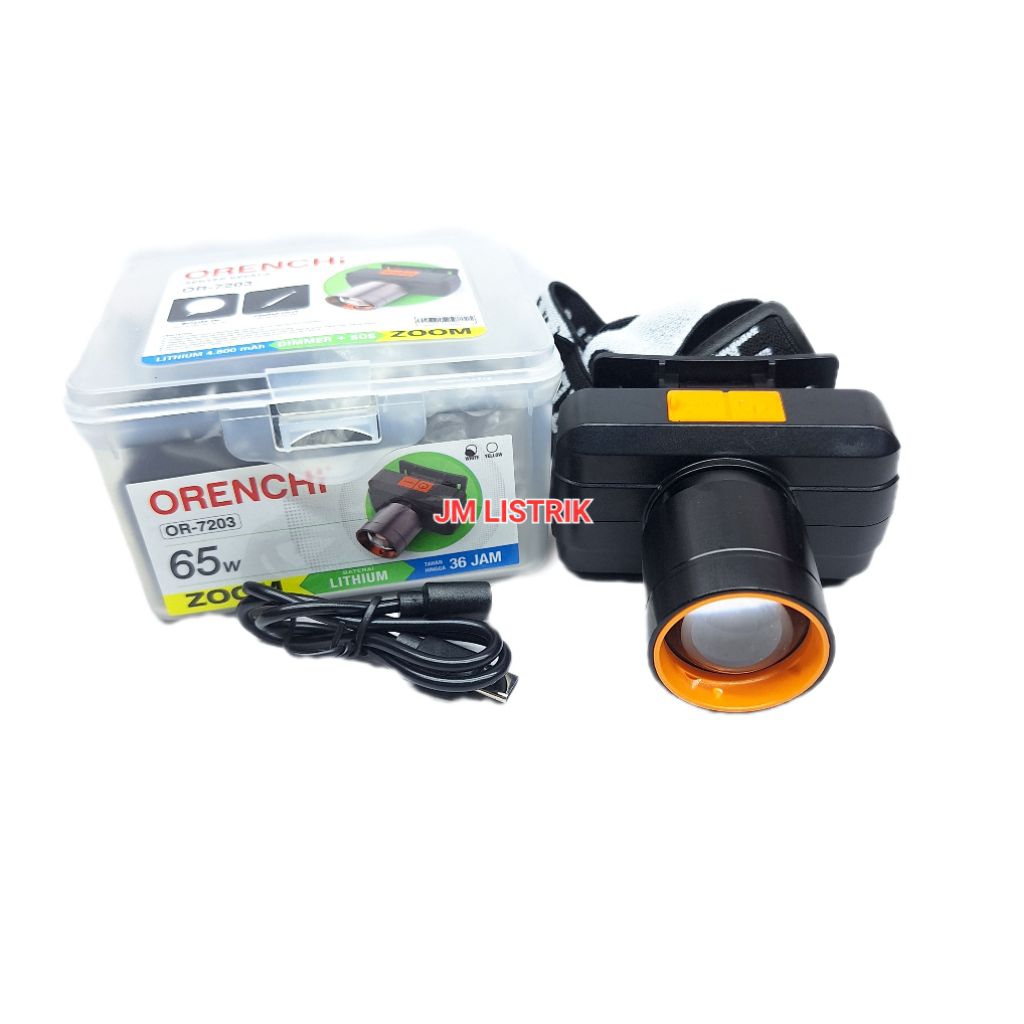 Senter Kepala Zoom 65 Watt Orenchi Headlamp