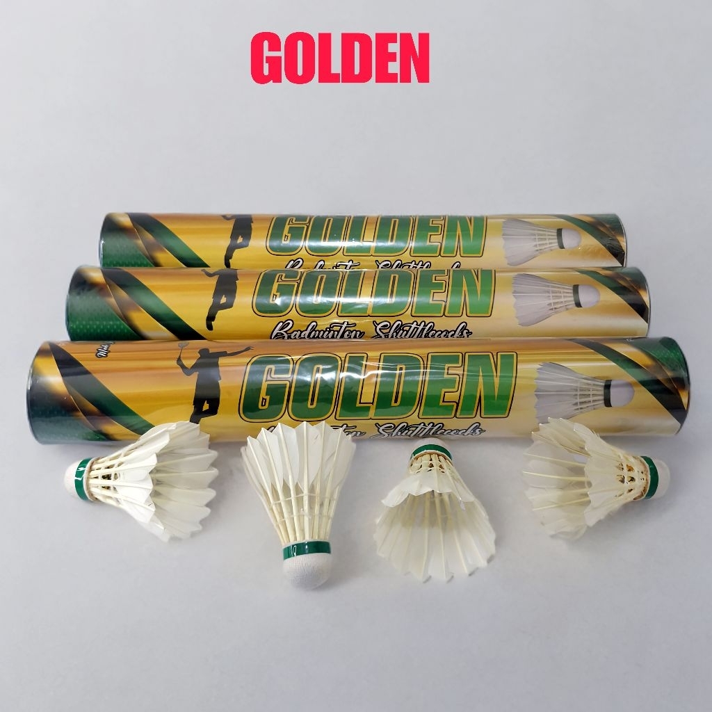 Golden Badminton Shuttlecocks Kok Bulu Tangkis Kok Badminton Speed 78 Grains Kualitas Bagus Untuk An