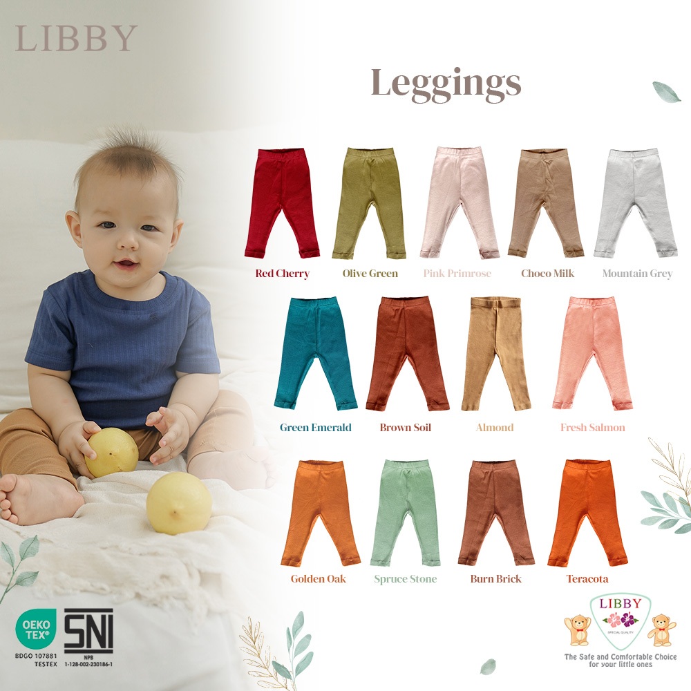LIBBY Earth Legging Bayi & Anak Laki-laki / Perempuan (1PCS) - Legging Bayi & Anak Unisex 0-6 Tahun