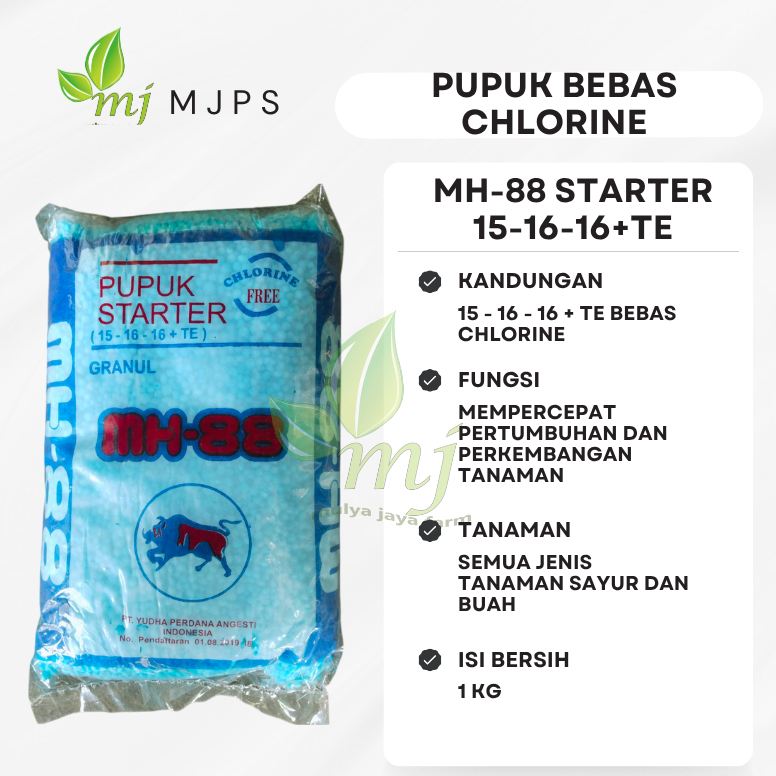 PUPUK STARTER NPK 15-16-16 TE MH-88 KEPALA SAPI Mempercepat Pertumbuhan 1kg