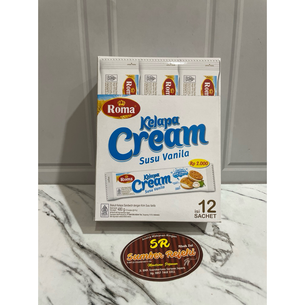 

ROMA KELAPA CREAM VANILLA ISI 12 bungkus
