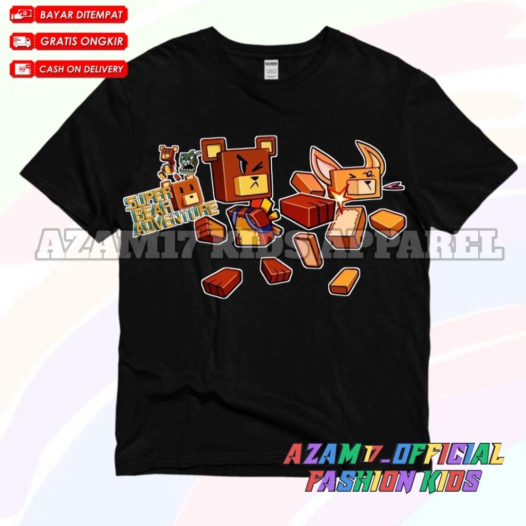 (BISA COD) Kaos Baju Anak Game Super Bear Adventure Terbaru Free Nama / Kaos Tshirt Anak Game Super 