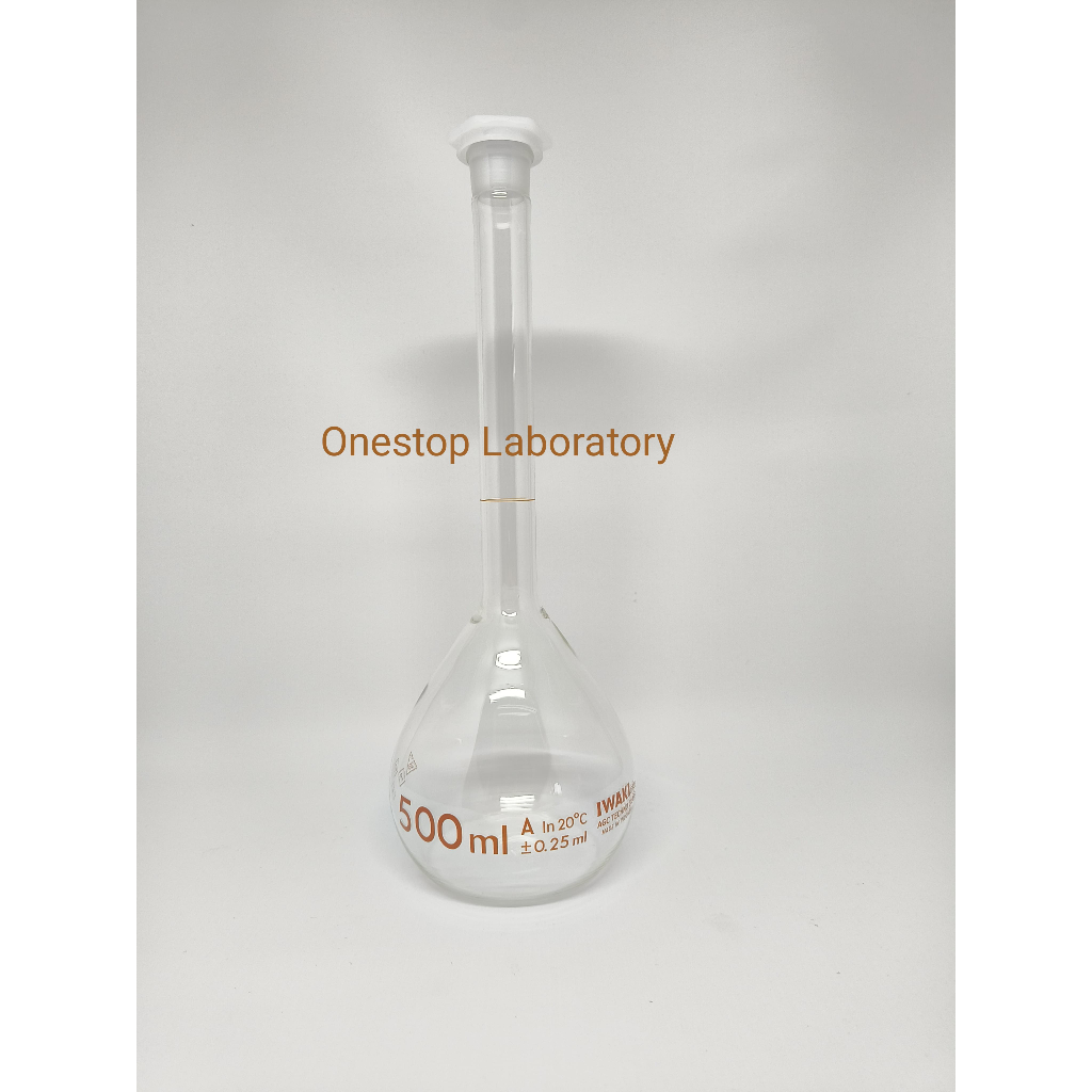 IWAKI Labu Ukur Clear 1000 ml PP Stopper Volumetric Flask class A  IWAKI ASLI 1000ML