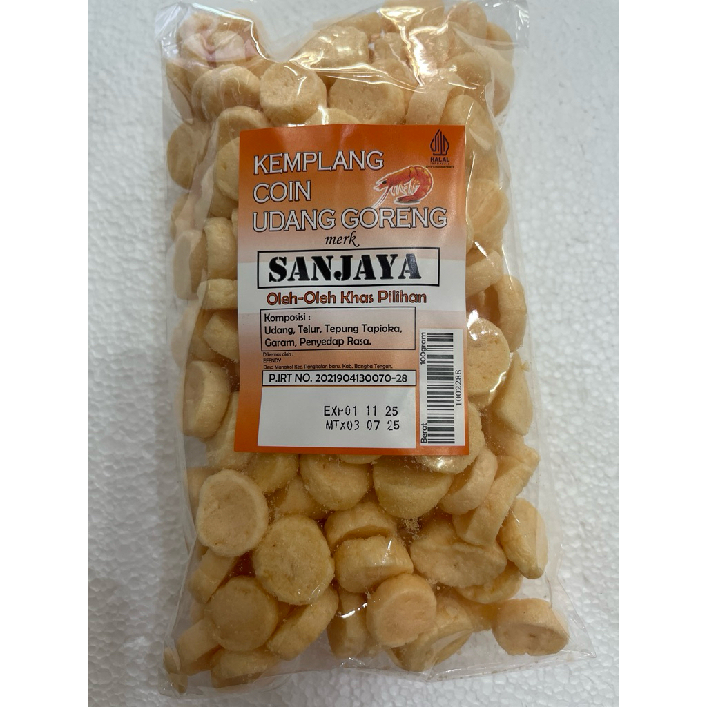 

Kemplang kerupuk rasa udang bentuk koin khas Bangka dari toko LCK