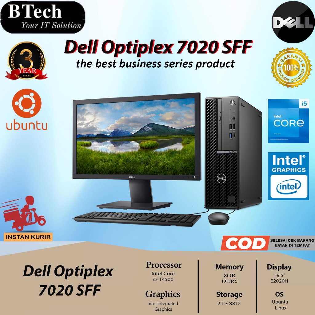 Dell Optiplex 7020 SFF i5-14500 8GB 2TB DOS 3YR
