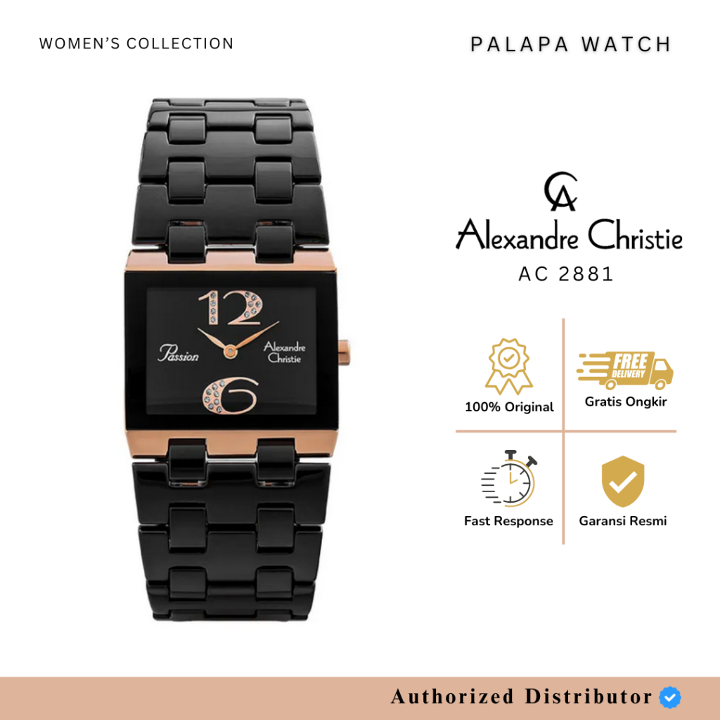Jam Tangan Wanita Alexandre Christie AC 2881 / ac2881 / 2881 Ceramic Original Garansi 1 Tahun