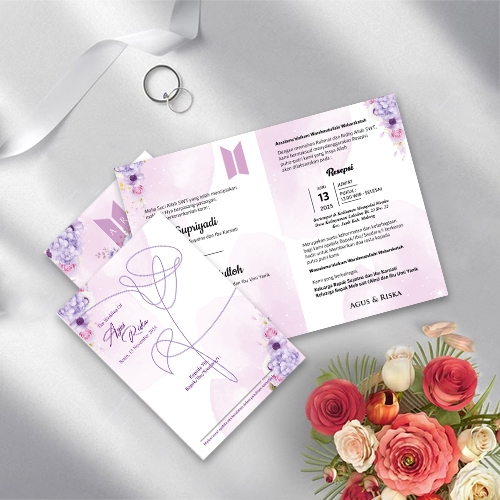 undangan pernikahan tema bts undangan nikah rustic bts army lipat dua / undangan BTS khitan