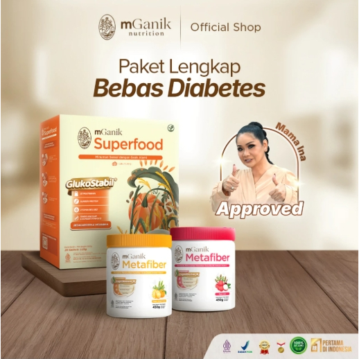 mGanik Multigrain, Rasa Labu Kuning 500gr + Metafiber, Rasa Jeruk Yuzu & Leci 450gr