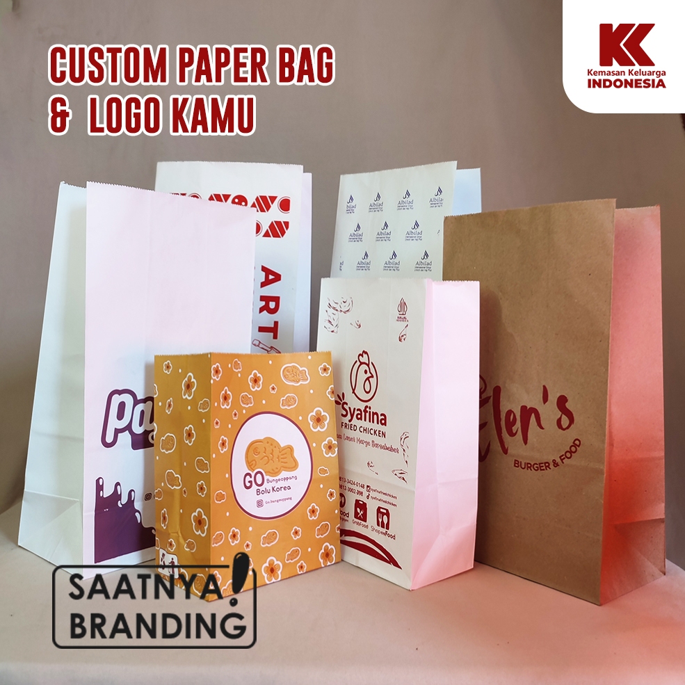 

SABLON KANTONG KERTAS BESAR / CUSTOM KANTONG ROTI BESAR /SABLON SOSBAG 08 (29,5 x 15,5 x 10 CM) @1000PCS