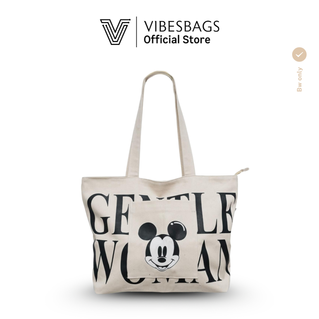 [VIBESBAGS] Tote Bag Mickey Mouse GW - Tote bag Kanvas Premium Tas Bahu Wanita Kuliah Viral