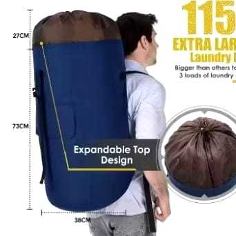 Ransel tas laundry bahan kuat besar jumbo tas pakaian kotor laundry bag jumbo