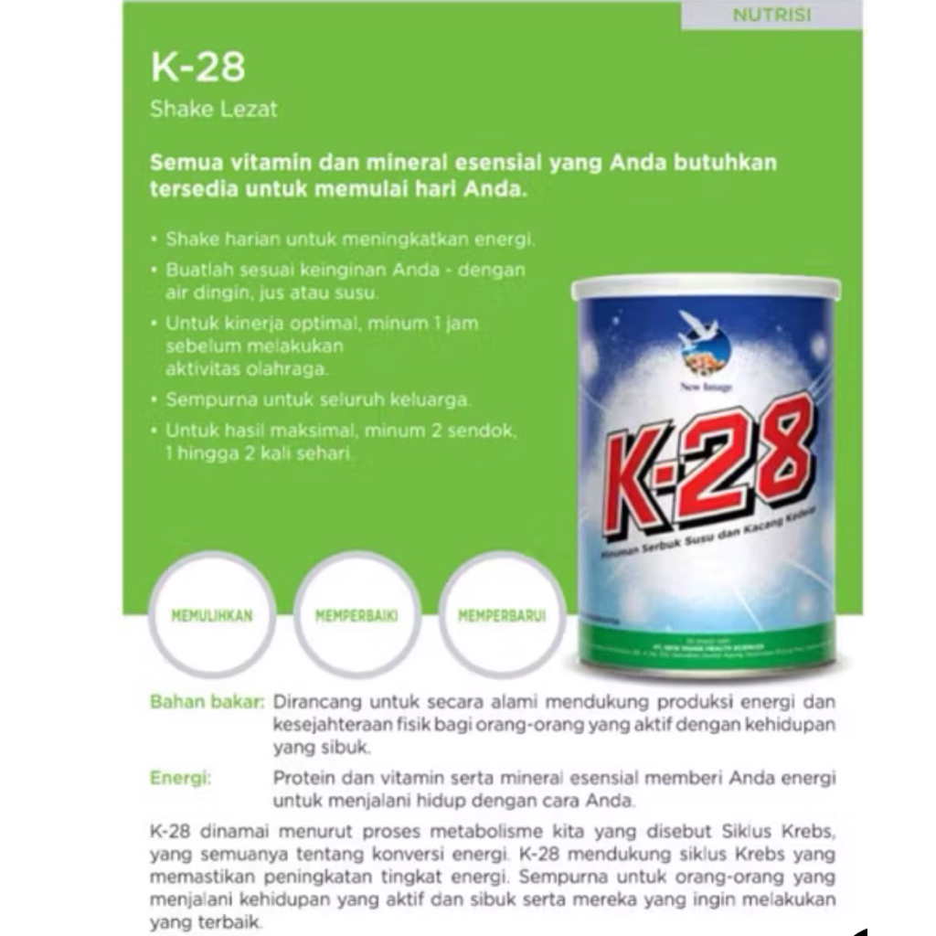 

SUSU K28 SUSU ENERGI UNTUK ATLET TAMBAH KUAT DAN TINGGI BADAN