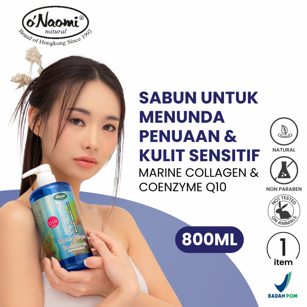 BEST SELLER o’Naomi Marine Collagen & Coenzyme Q10 Rejuvenating Bath Body Wash 800 ml Sabun Mandi un