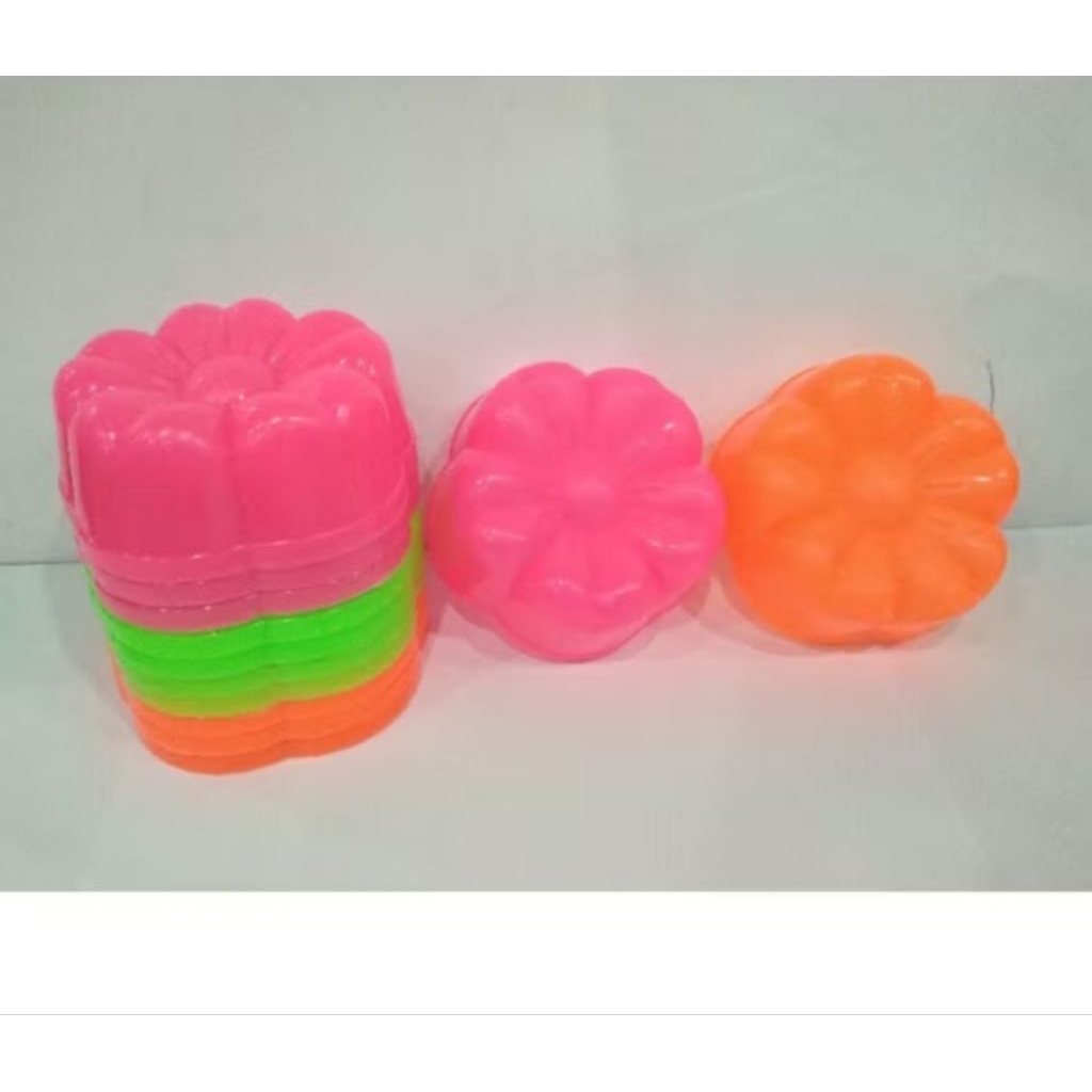 3 Lusin Cetakan Kue Kukus Plastik Agar Jelly Puding Kue Putu Ayu Talam Bunga Mawar Sakura Tulip Tera