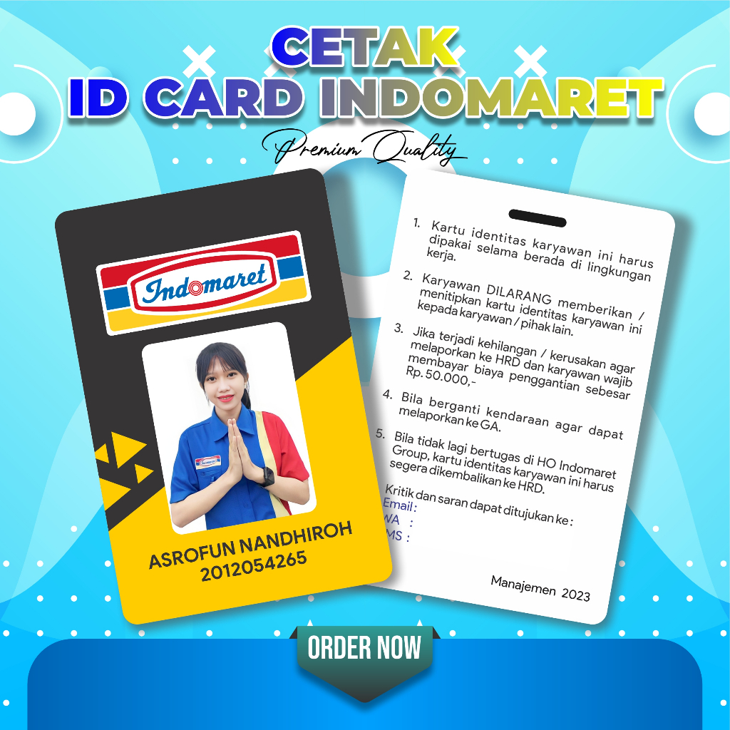 

CETAK ID C4RD INDOMARET FREE DESAIN BISA SATUAN PREMIUM QUALITY by ASTORE ID OFFICIAL