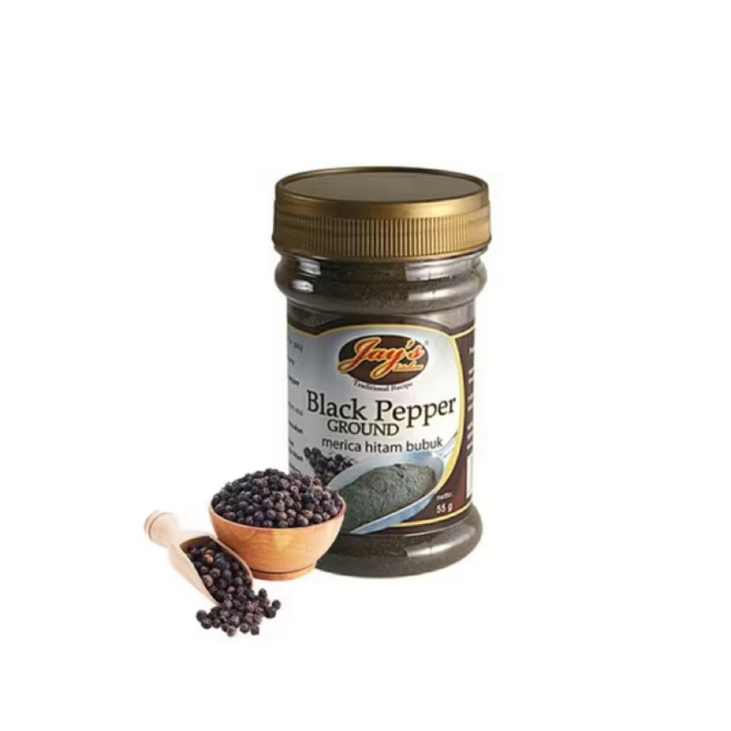 

Jay’s Black Pepper Bubuk 55 g – Rahasia Rasa Pedas Hangat yang Menggugah Selera