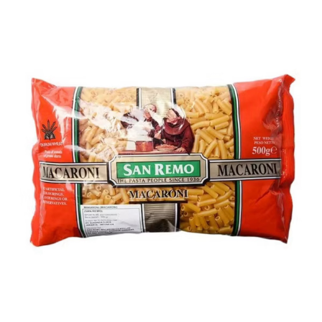 

San Remo Macaroni Pasta 500 g – Pasta Klasik dari Gandum Durum Asli