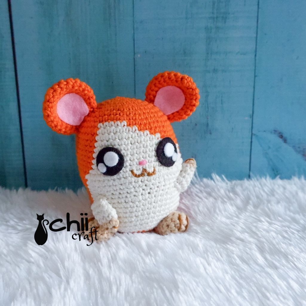 (Chiicraft) Amigurumi Hamtaro | Boneka Rajut Hamtaro Hamster | Handmade
