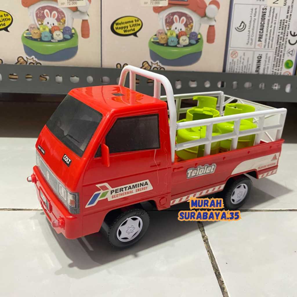 TERBARU Mainan Koleksi Anak Mobil Muatan Tabung Gas Elpiji DT 46 Ukuran Kecil Warna Merah | MIniatur