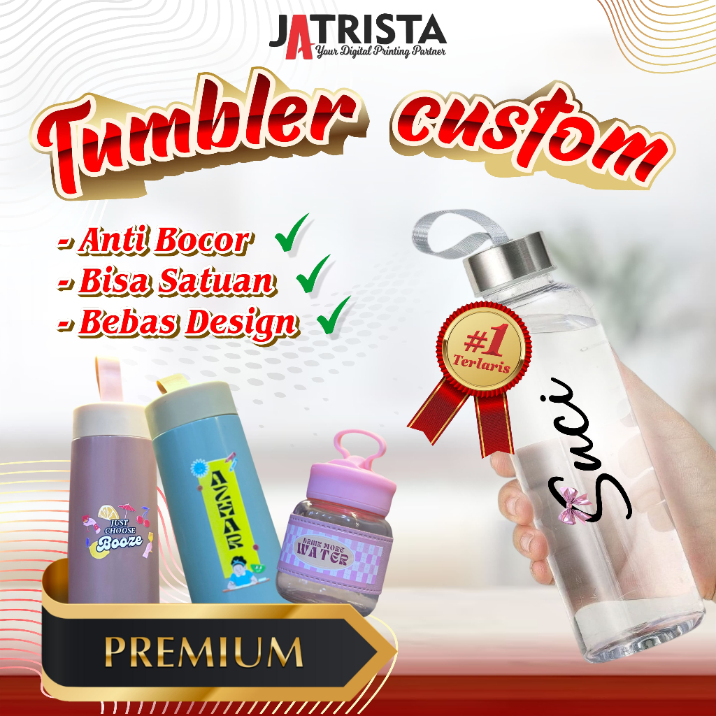 TUMBLR BOTOL KACA AESTHETIC  | TUMBLER KACA DESAIN BEBAS  |  TUMBLER PRINT UV ANTI LUNTUR PREMIUM