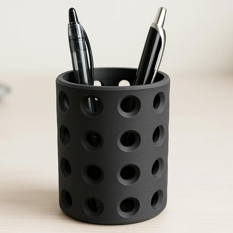 

Desk Organizer Holder Cup PLA 3D Print | Dudukan Pulpen Silinder Berlubang | Tempat Alat Tulis Estetik & Minimalis