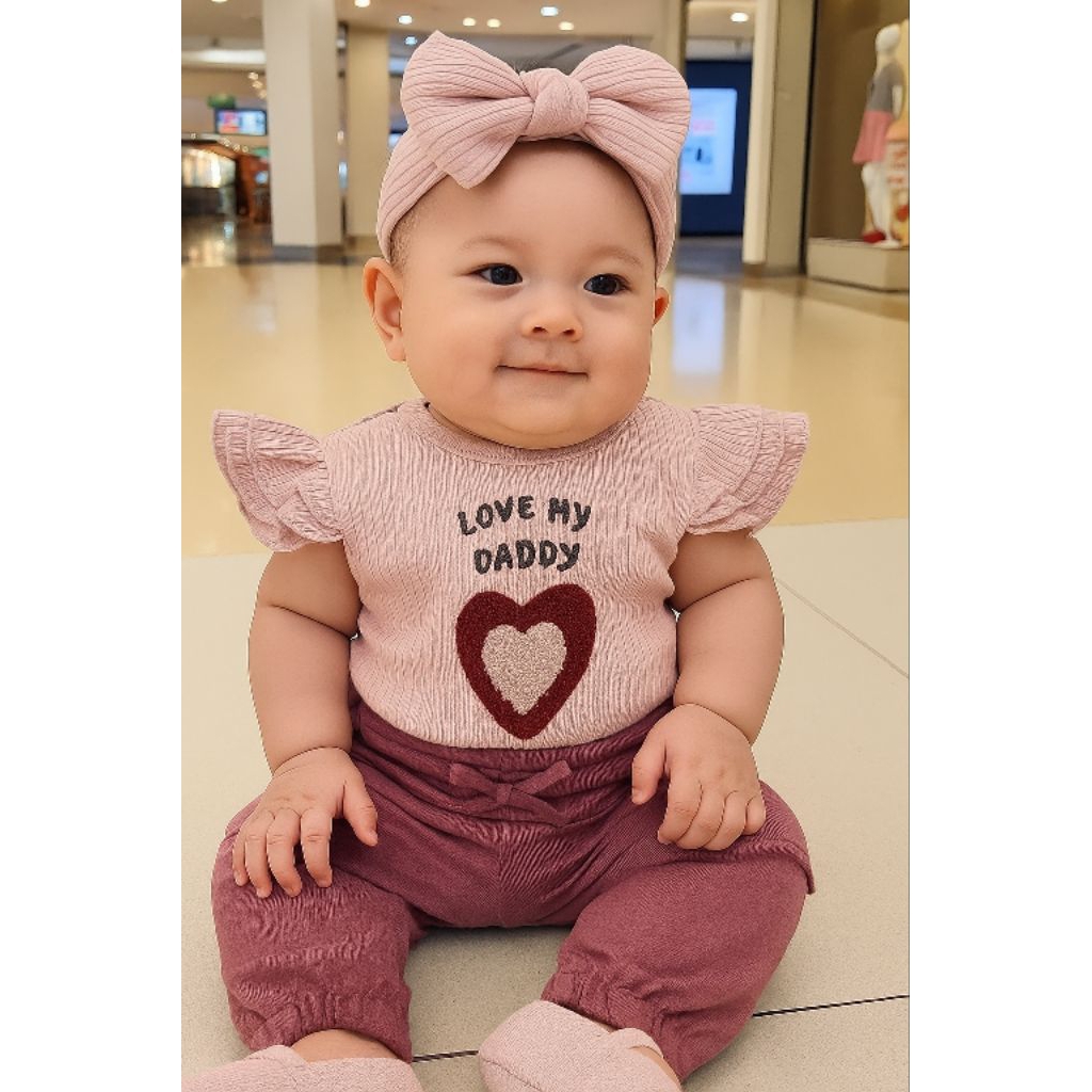 READY (0-3m & 3-6m) Set Hanger 3in1 Rabbit & Bear (Jumper, Celana, Bandana)