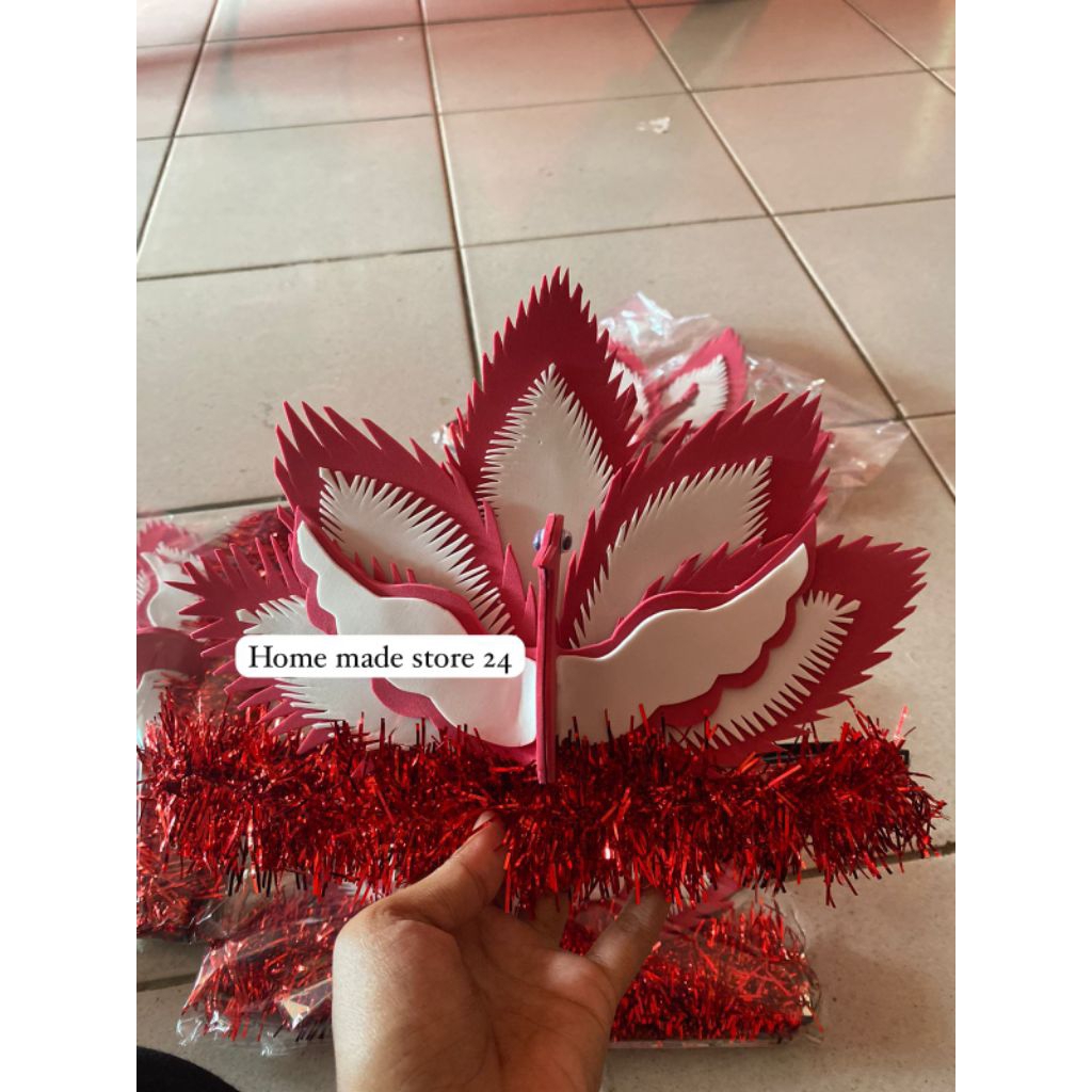 BANDO BURUNG DARI SPON KARNAVAL| MAHKOTA BANDO LUCU | MAHKOTA TARI BURUNG TARI MANUK