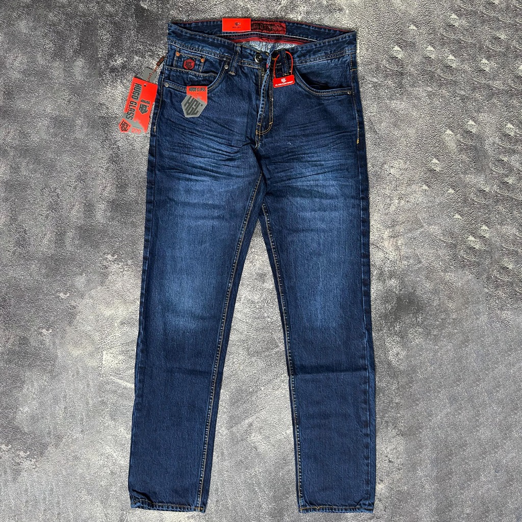 HUGO GLASS ORIGINAL Jeans Pria Panjang Slimfit Bahan Corvus Selvedge Fidding Denim Import Terbaru na