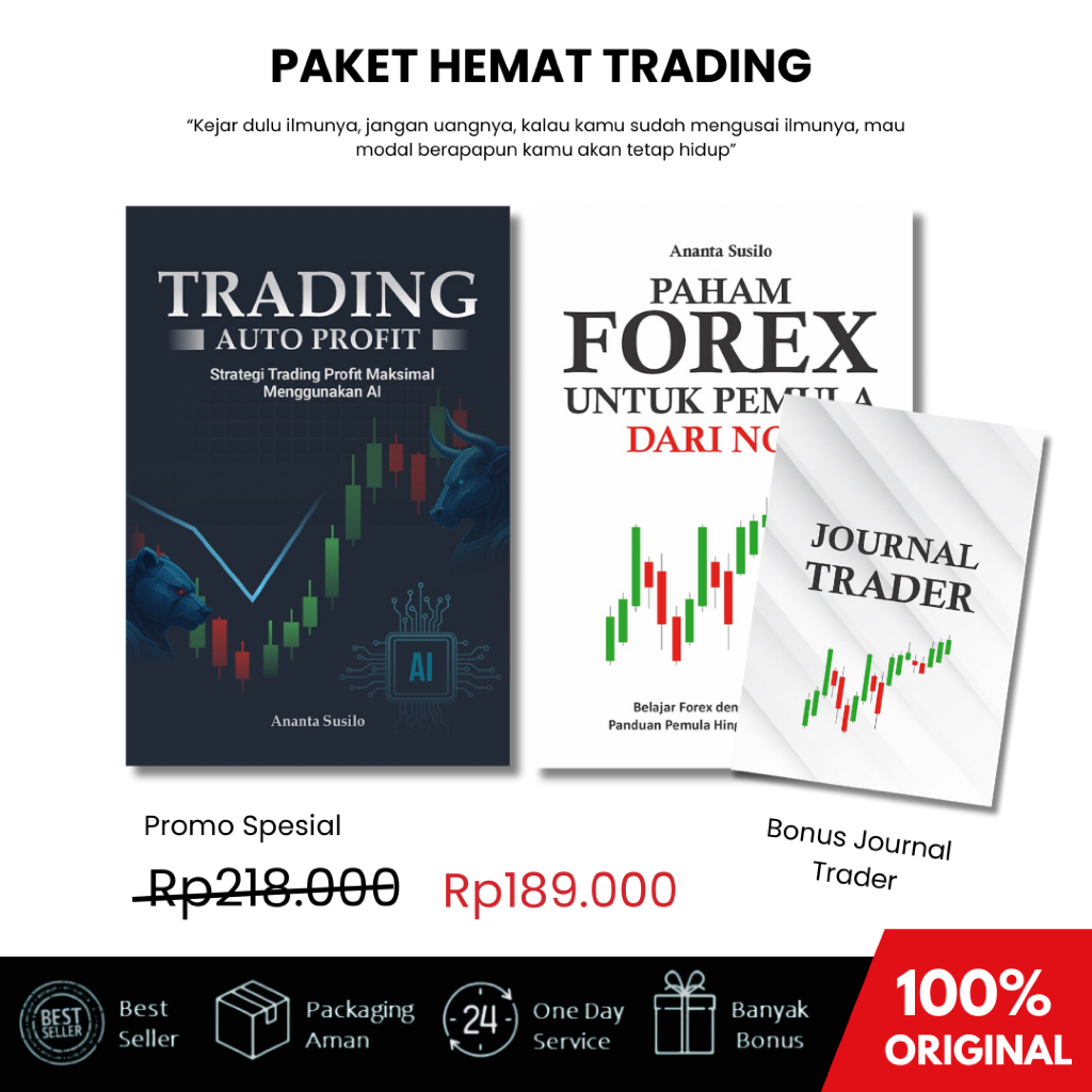 Paket Hemat 2 Buku Paham Forex + Trading Auto Profit Ai Bonus Journal Trader - Yash Media