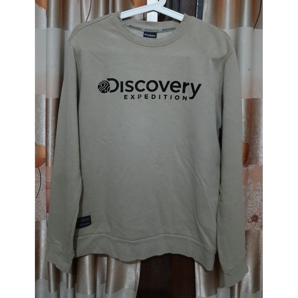 Crewneck Big Logo Brand Discovery Expedition Coklat mewah