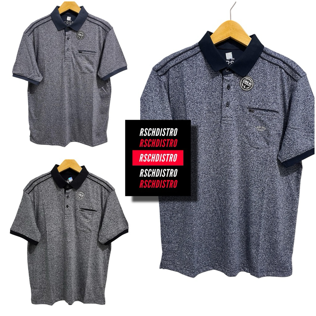 Kaos Kerah Fashion Pria CRS 91/ HUGO CLASS Original Poly Bercak Bintik SYROPEP M-XXL (Kancing Kanton