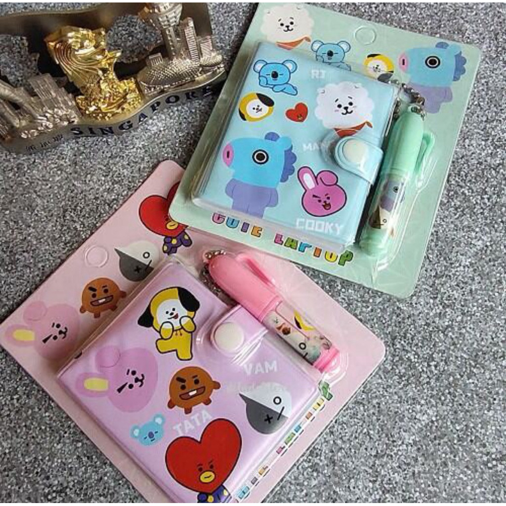 

COD 1 SET BUKU DIARY SAMPUL BTS & PULPEN MINI LUCU IMUT / NOTEBOOK BTS KD128
