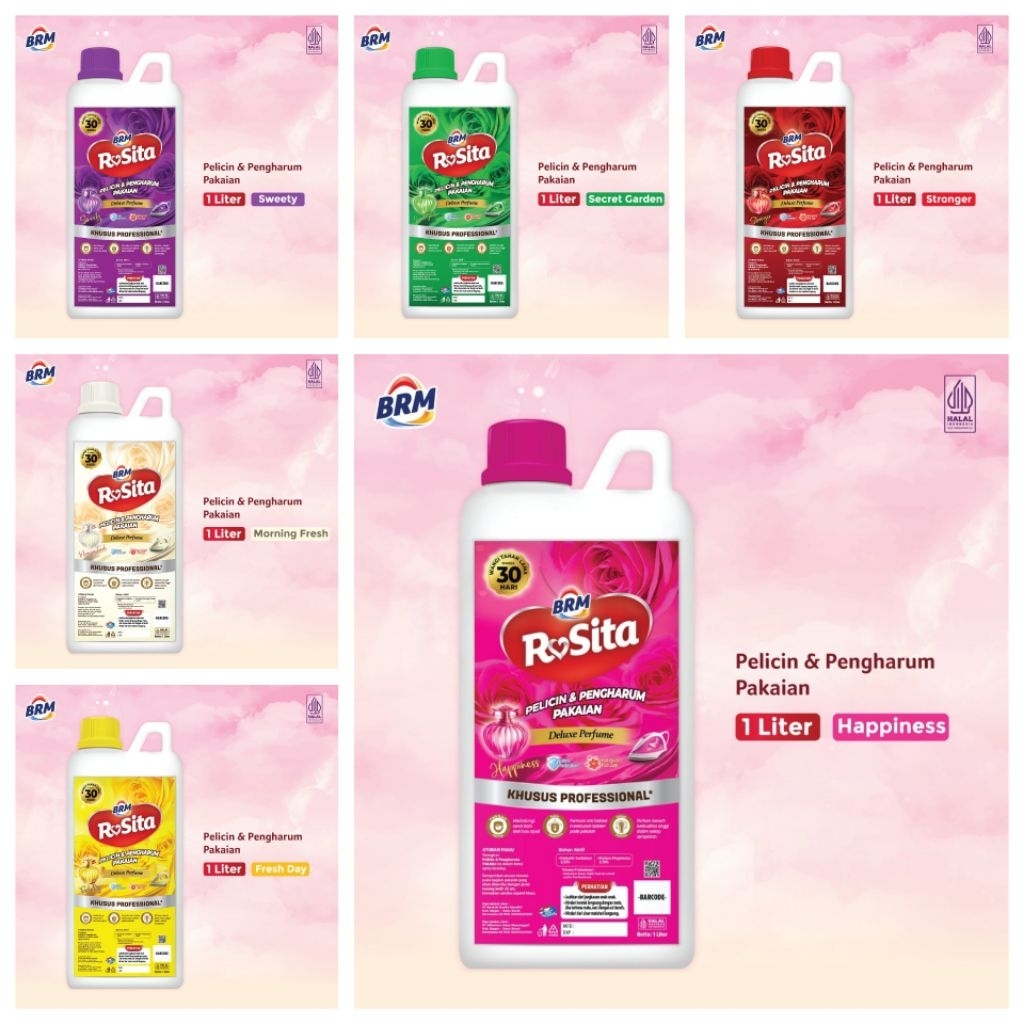 Pewangi Pelicin Pakaian Laundry Mawar BRM [ gojek/grab ]