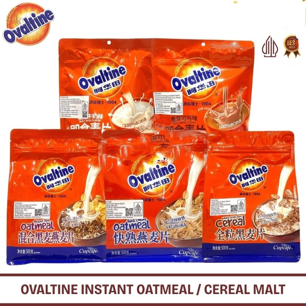 

OVALTINE Instant Cereal Malt Cocoa Milk 300g / Mixed Whole Grain Rye Quick Cooking Oatmeal 500g