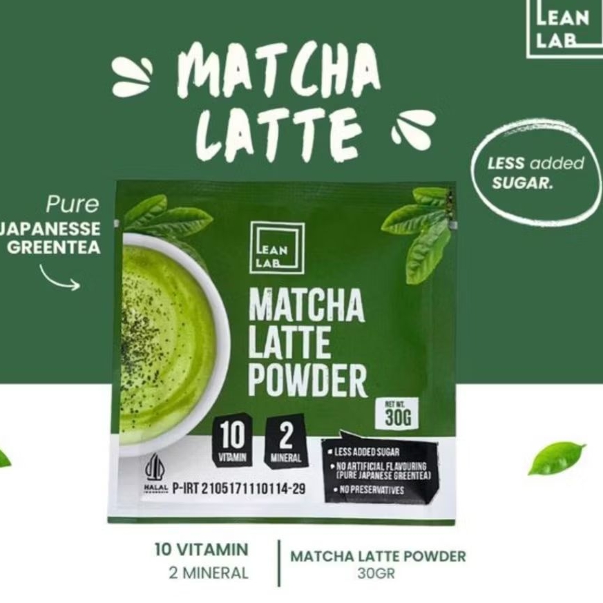 

LEAN LAB BUBUK MINUMAN MATCHA LATTE PREMIUM DRINK POWDER 30 GRAM SACHET