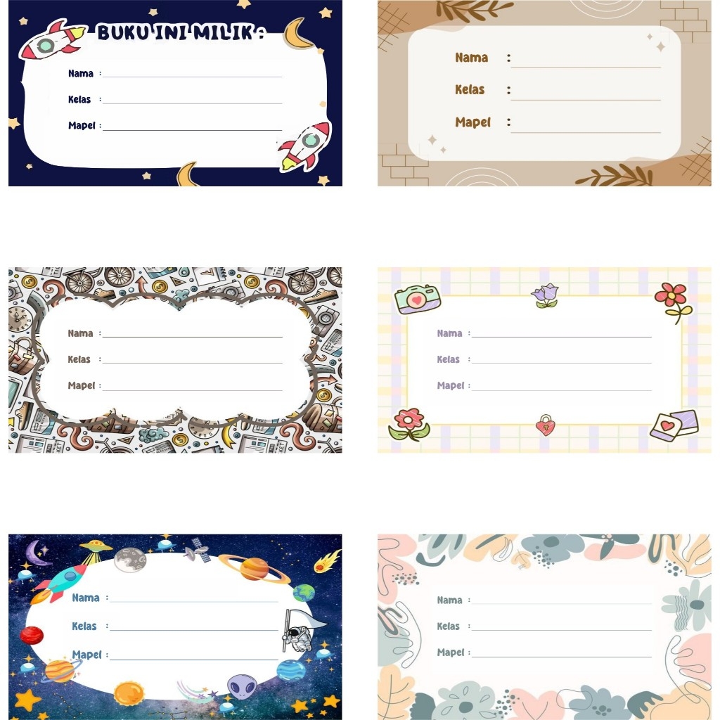 

20 PCS Stiker Mata Pelajaran / Nama Buku Tulis/ Sticker Nama Buku Tulis Pelajaran Sticker Nama Kelas