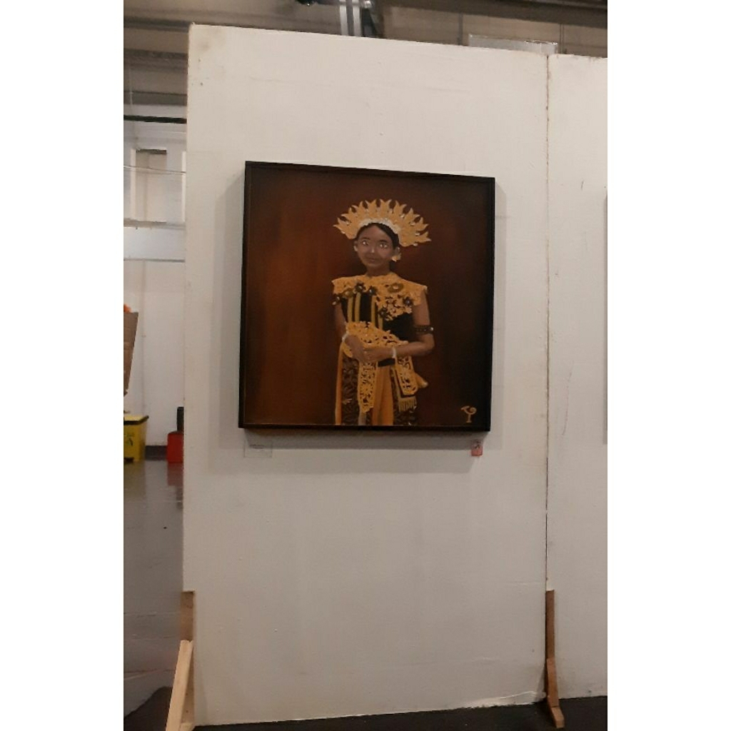 Lukisan kanvas penari bali