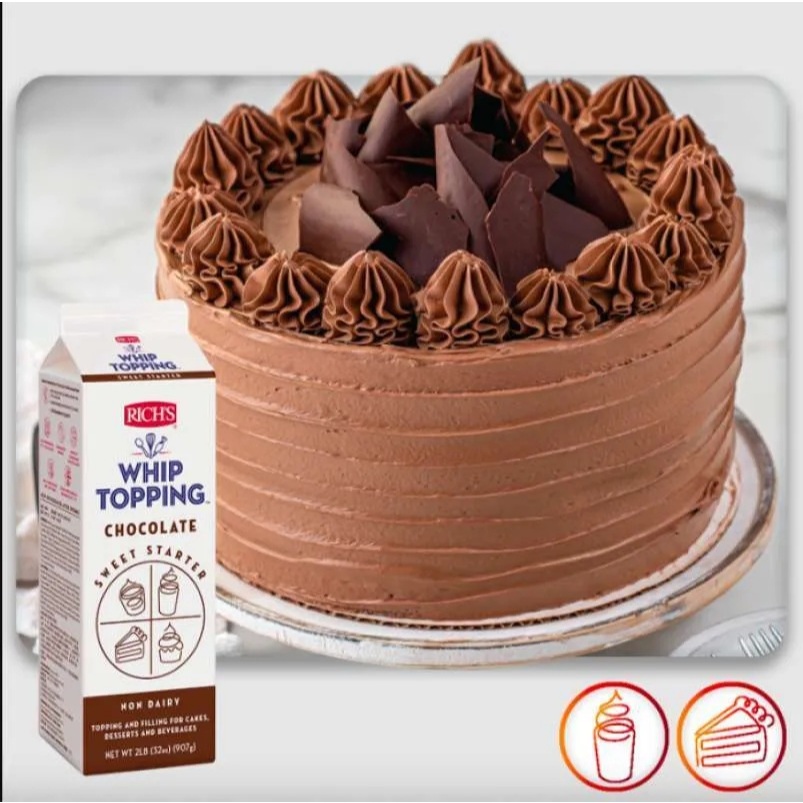 

[Whispers] Rich's Chocolate Whip Topping 907 Gram - Premium Quality baked